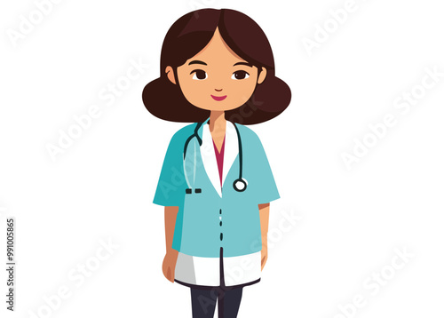 Woman doctor illustration vector SVG