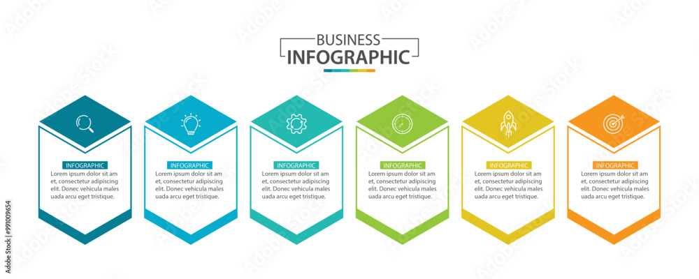 Vector Infographic label design template with icons and 6 options or steps. Vector Infographic label design template with icons and 6 options or steps.