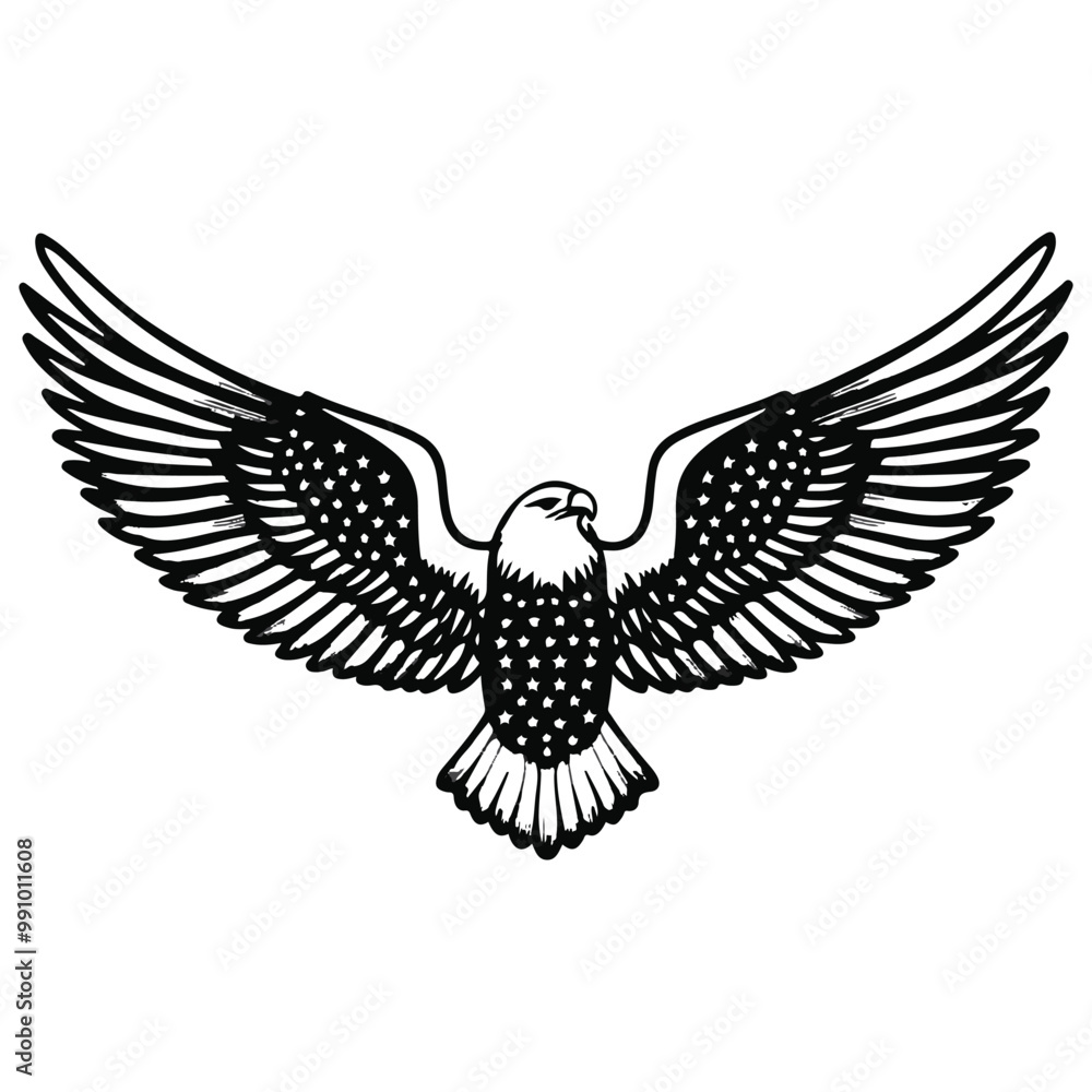 Eagle and Flag Iconic Symbols of American Patriotism and Pride. Eagle and Flag Iconic Symbols of American Patriotism and Pride.