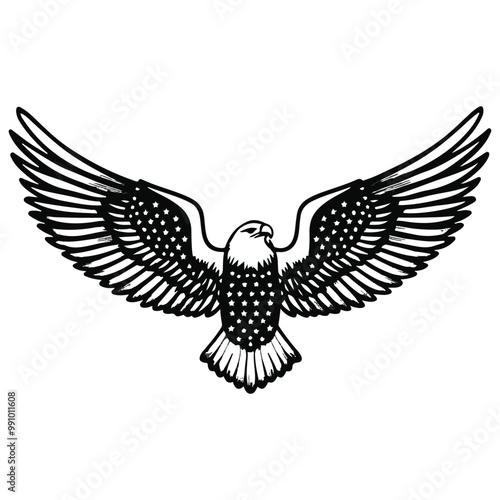 Eagle and Flag Iconic Symbols of American Patriotism and Pride.