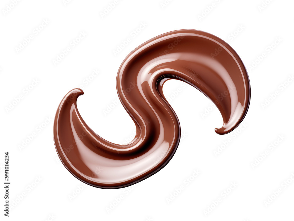 An artistic image featuring a unique, shiny chocolate swirl twisting naturally, representing fluidity and elegance. An artistic image featuring a unique, shiny chocolate swirl twisting naturally, representing fluidity and elegance.