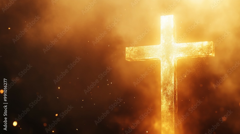 Glowing cross in the sky Glowing cross in the sky