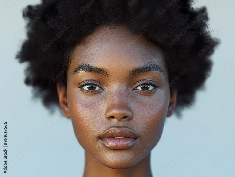 Portrait of a Beautiful Black Woman with Afro Hair Portrait of a Beautiful Black Woman with Afro Hair