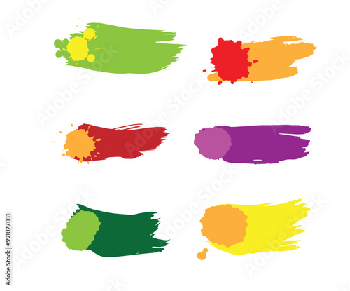 Brush Strokes Banner Templates Set. Advertisement graphic design element and commerce retail sales concept
