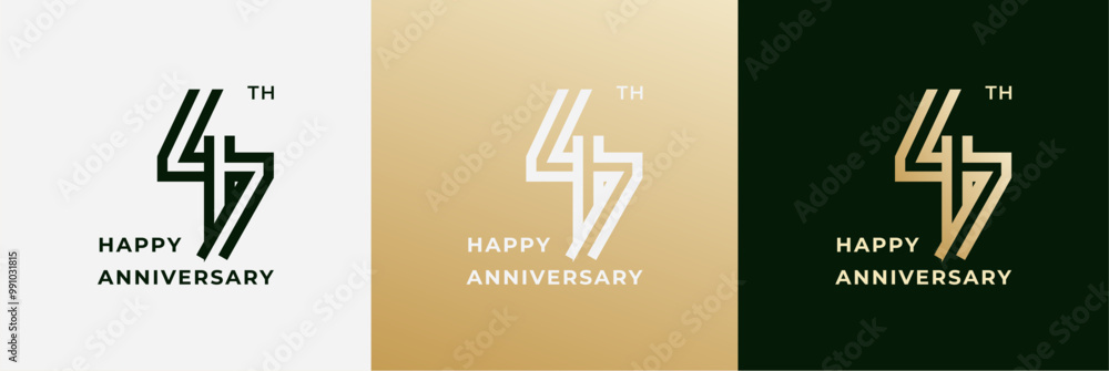 Logo 47th, 47 years anniversary, Creative design template for celebration, birthday, greeting and invitation. Editable file Logo 47th, 47 years anniversary, Creative design template for celebration, birthday, greeting and invitation. Editable file
