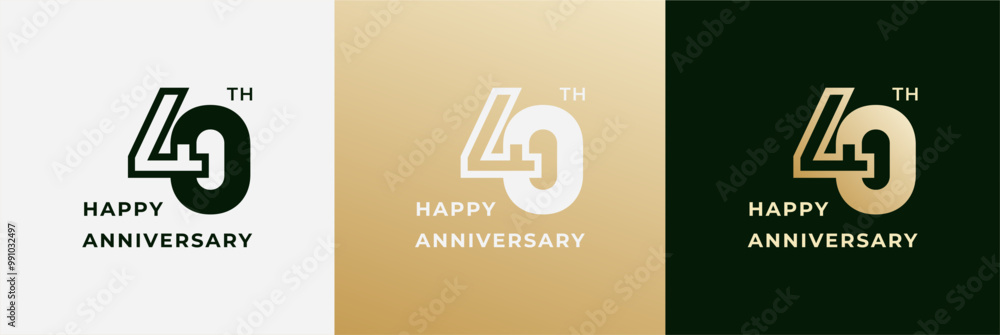 Logo 40th, 40 years anniversary, Creative design template for celebration, birthday, greeting. Editable file Logo 40th, 40 years anniversary, Creative design template for celebration, birthday, greeting. Editable file