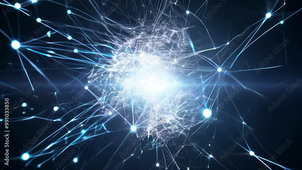 This visual showcases an intricate network of luminous strands extending outward, converging towards a central point of bright energy, symbolizing interconnectedness in a digital realm This visual showcases an intricate network of luminous strands extending outward, converging towards a central point of bright energy, symbolizing interconnectedness in a digital realm