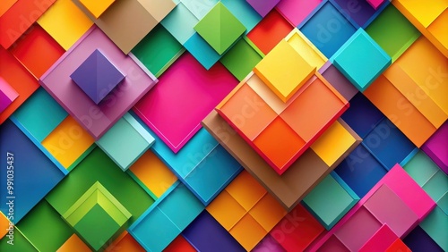 Colorful abstract geometric composition with overlapping shapes and vibrant colors, geometric, colorful, abstract, shapes