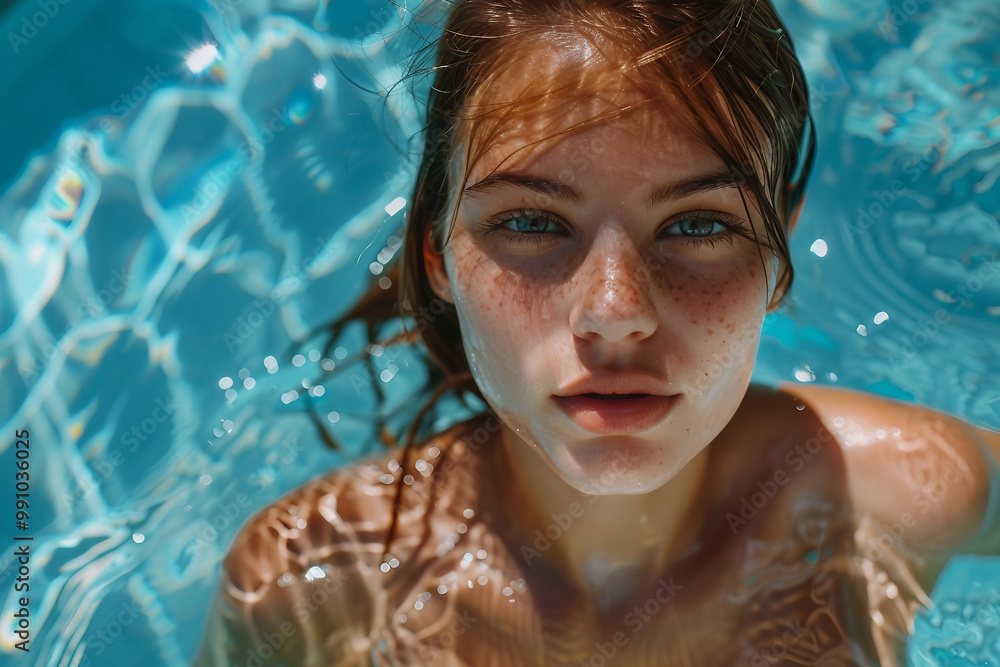 People resting by the poolside swimming in crystal clear turquoise water rich resort summer vacation Generative AI picture People resting by the poolside swimming in crystal clear turquoise water rich resort summer vacation Generative AI picture