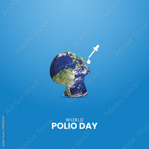 World Polio day creative concept. Polio day design for banner, poster 3d illustration.