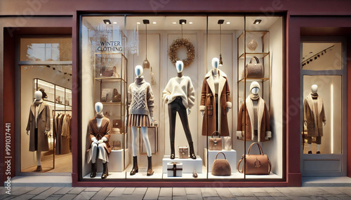 ワインレッドのショーウィンドウ