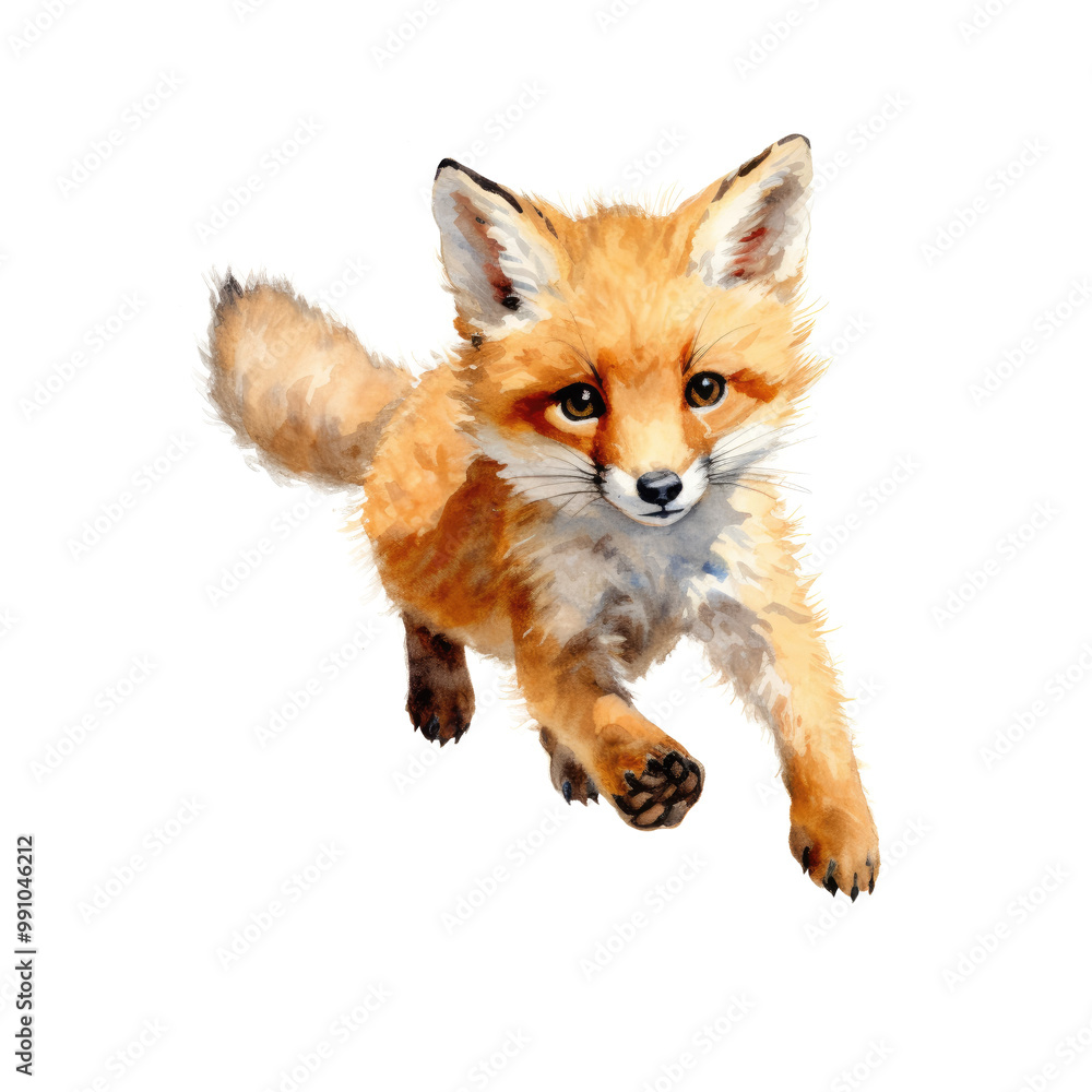 Fox Cub Running Clipart Illustration Fox Cub Running Clipart Illustration