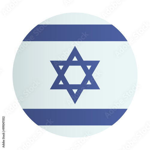 National flag of Israel badge. Circle flag icon. Vector illustration	
