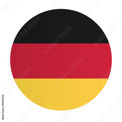 National Germany flag. Circle flag icon, badge. Vector illustration	
