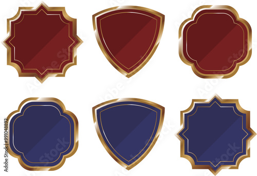 高級感のあるフレーム6種セット　レッド＆ブルー