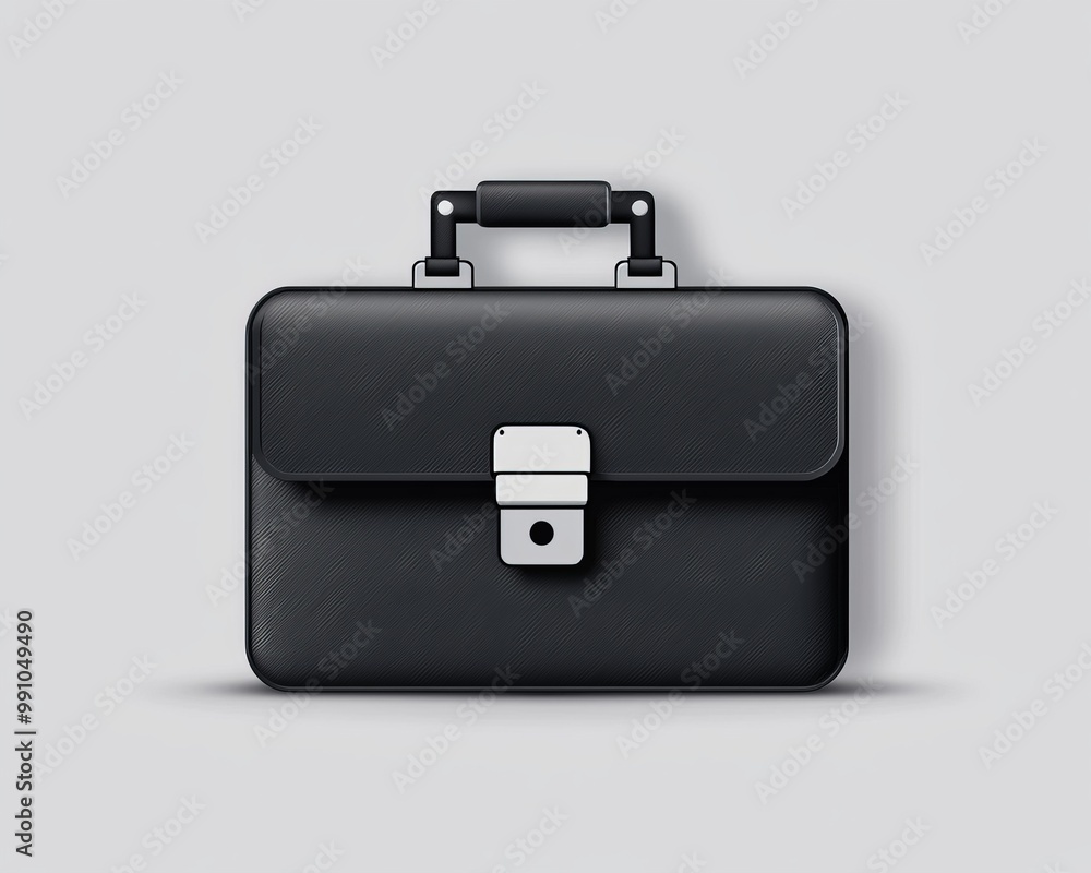 Elegant Black Leather Briefcase on Minimalist White Background for Business Professionals and Entrepreneurs - Sophisticated Corporate Accessory Concept Elegant Black Leather Briefcase on Minimalist White Background for Business Professionals and Entrepreneurs - Sophisticated Corporate Accessory Concept