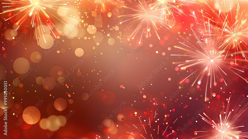 Obraz premium New Year's fireworks background with empty space for text.