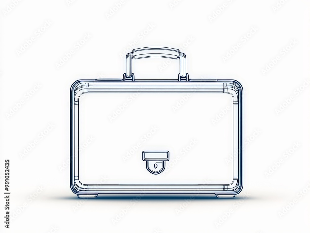 Minimalist Blue Briefcase on White Background - Simple Elegance for Business Concepts and Branding Minimalist Blue Briefcase on White Background - Simple Elegance for Business Concepts and Branding