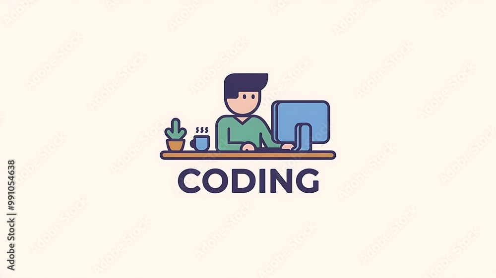 a logo illustration of a coding developer a logo illustration of a coding developer