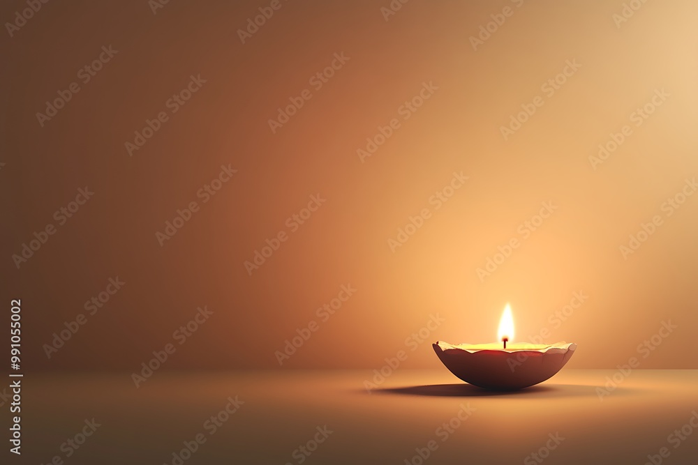 Minimalist Diwali background with a simple Diya and a soft glow on a dark background Minimalist Diwali background with a simple Diya and a soft glow on a dark background
