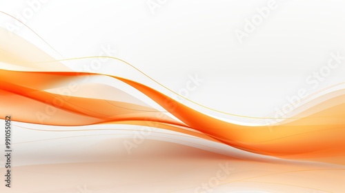 Abstract orange wave background on white for design, website, and presentations
