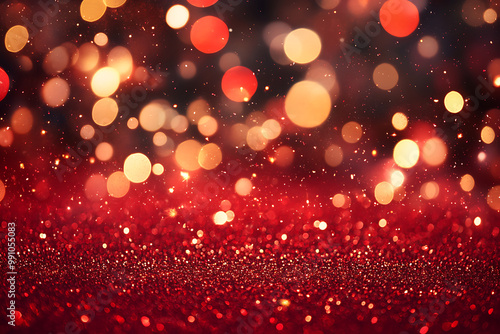 Glittering New Year's background with cascading gold dust and sparkling lights