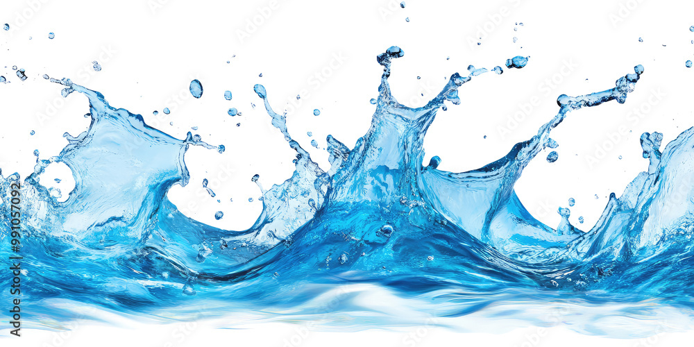 © IndigoElf - Blue water swirl splash on transparent cutout background, PNG file. Mockup clipart template for artwork design
