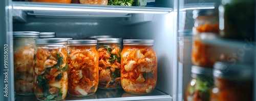 Neatly Organized Kimchi Jar...