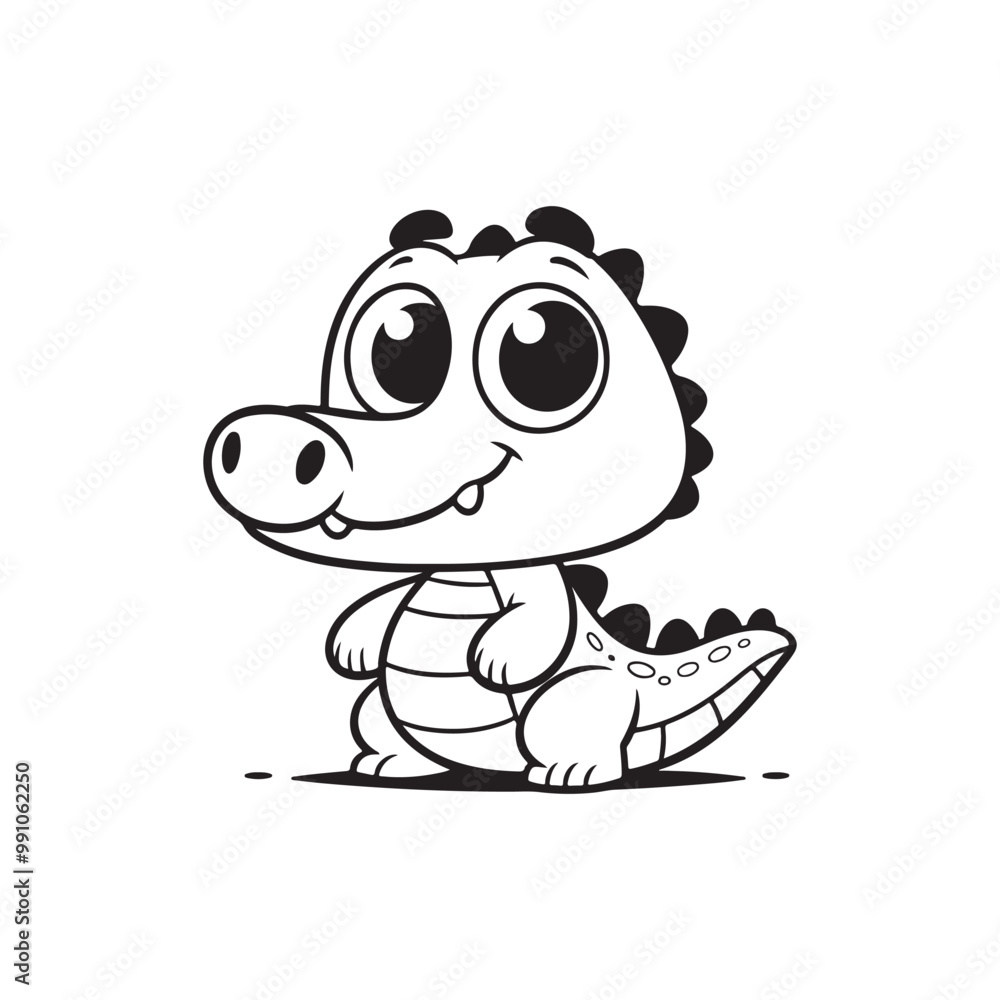 Friendly and Cute Baby Crocodiles - Cartoon Alligator Vector. Friendly and Cute Baby Crocodiles - Cartoon Alligator Vector.
