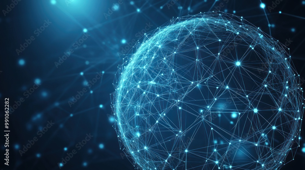 Abstract futuristic network background with glowing blue lines and nodes. Abstract futuristic network background with glowing blue lines and nodes.