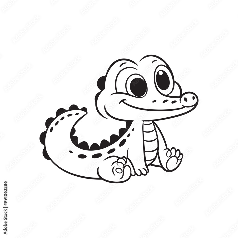 Friendly and Cute Baby Crocodiles - Cartoon Alligator Vector. Friendly and Cute Baby Crocodiles - Cartoon Alligator Vector.