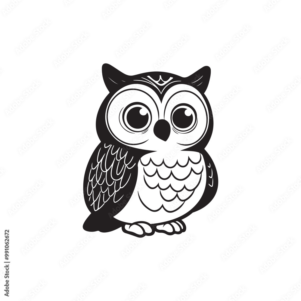 Obraz premium Adorable Owl and Baby Alligators - Cute Cartoon Vector Illustration.