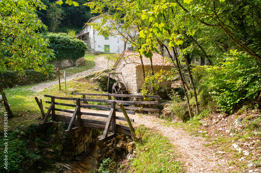 Hiking in national park Učka, village Trebišća, Croatia. Old Watermill and bridge. Hiking in national park Učka, village Trebišća, Croatia. Old Watermill and bridge.