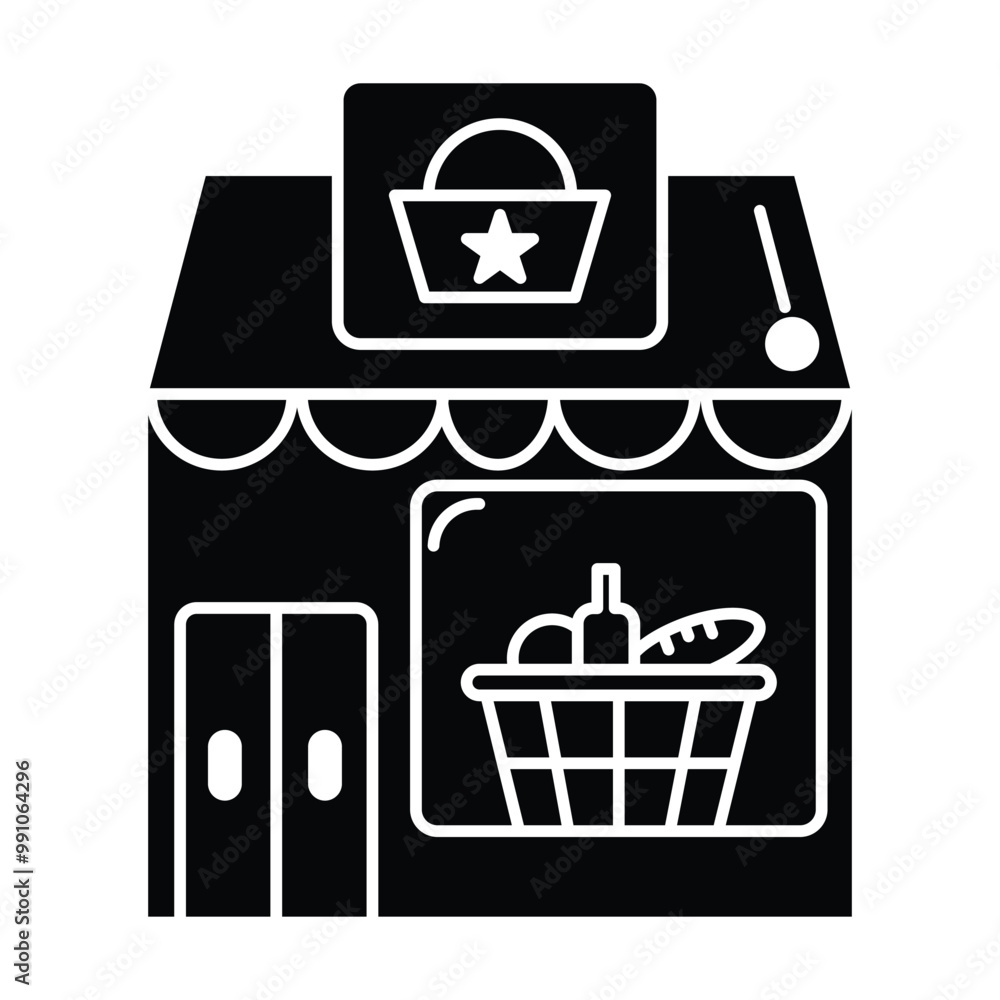 Grocery store icon vector on white background Grocery store icon vector on white background
