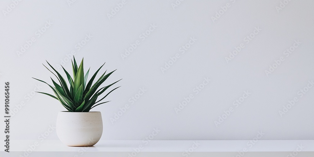 A small green succulent plant grows inside a white ceramic pot, set against a simple, clean white background in a minimalist setup. A small green succulent plant grows inside a white ceramic pot, set against a simple, clean white background in a minimalist setup.