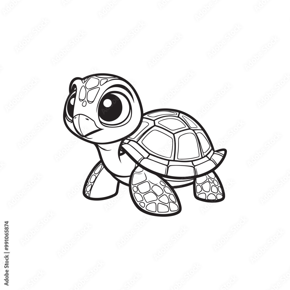 Obraz premium Sweet Baby Alligators and Charming Turtle - Cartoon Vector Art.