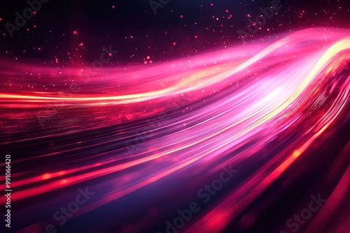 Abstract Pink and Red Light Streaks in Motion. Futuristic Flow Concept for Digital Art and Design