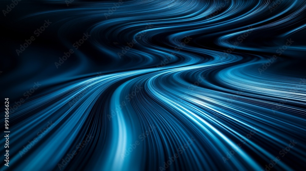 Fototapeta premium Dynamic Flowing Speed Lines Backdrop in Dark Cyan, Turquoise, and Deep Blue for Wallpaper Design