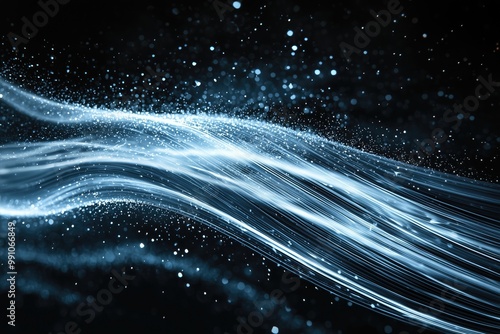 Cold Air Flow Effect from Conditioner on Dark Background. Abstract Concept for Cooling, HVAC Systems Design, Environmental Graphics