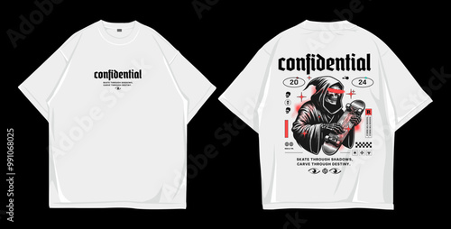 Design t shirt oversize confidential street wear 