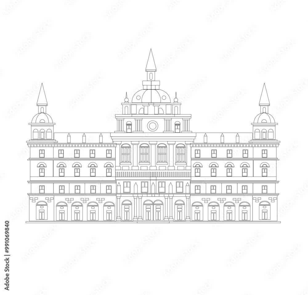 Fototapeta premium sketch of the palace of the austria castel vectori