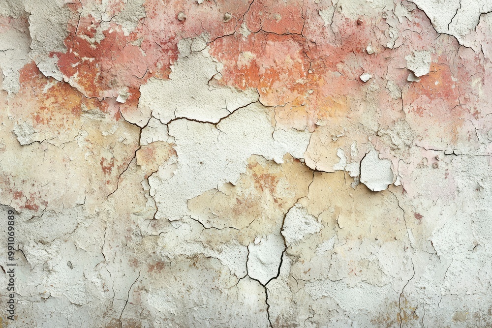 Obraz premium Weathered Wall with Cracked and Peeling Paint