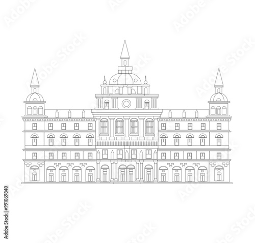 sketch of the palace of the austria castel vectori