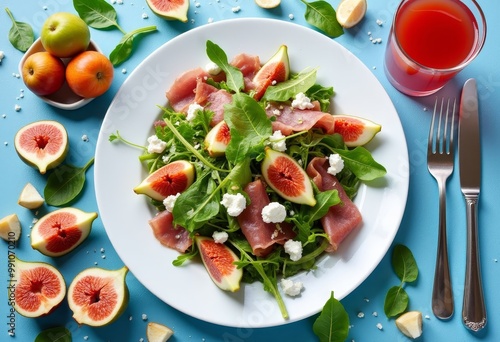 Fresh Fig and Prosciutto Salad with Arugula and Feta