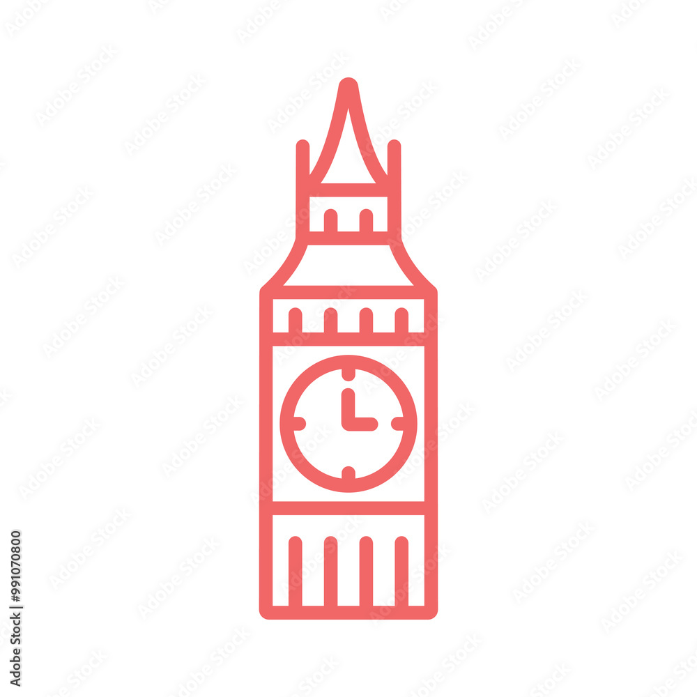 Big Ben clock icon silhouette Big Ben clock icon silhouette