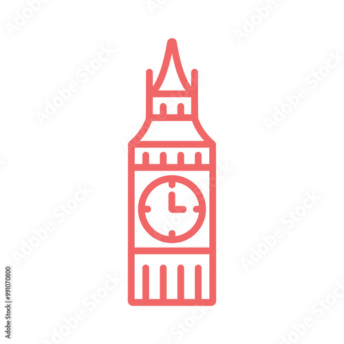 Big Ben clock icon silhouette