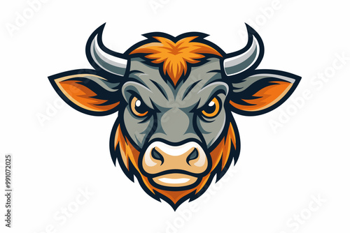 Calf head mascot logo design vector