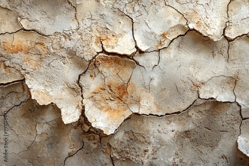 Close-up of Cracked and Peeling Paint on a Wall