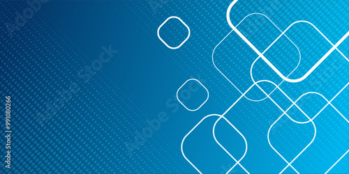 Minimal geometric background. Dynamic blue shapes composition with white lines. Abstract background modern hipster futuristic graphic. Vector abstract background texture design, bright poster, banner