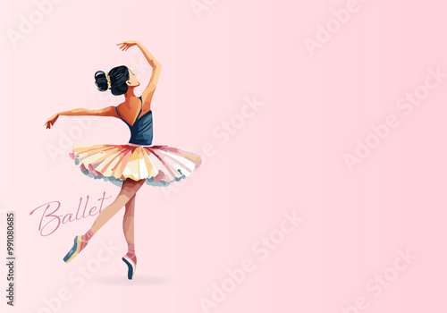 Ballerina back view message card